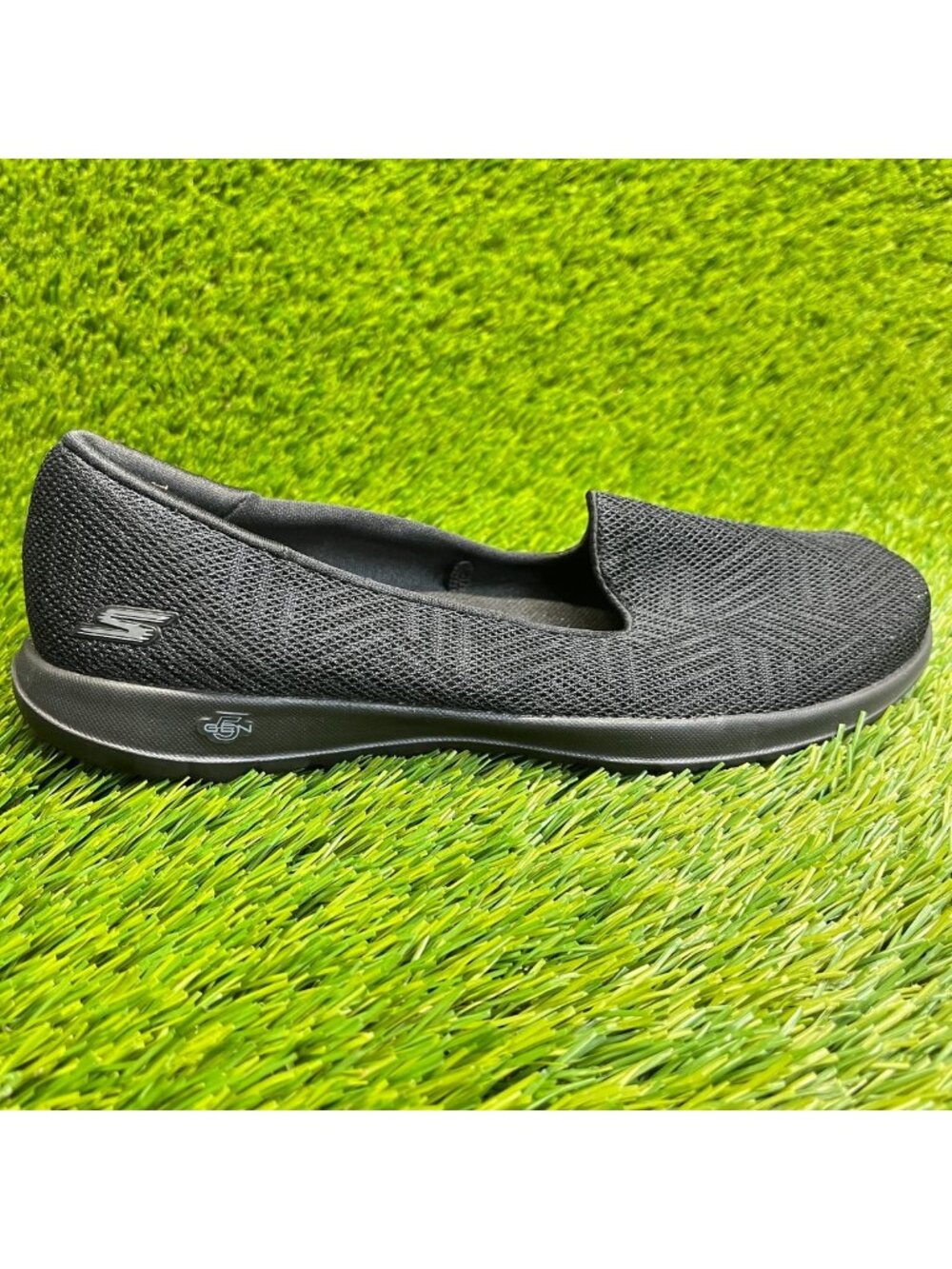 Skechers Go Walk Lite Sweet Gal Womens Size 7 Black Casual Slip-On Flats Shoes